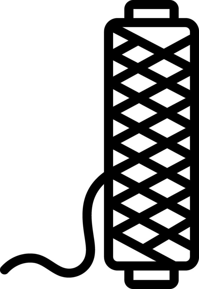 svart linje ikon för tråd vektor