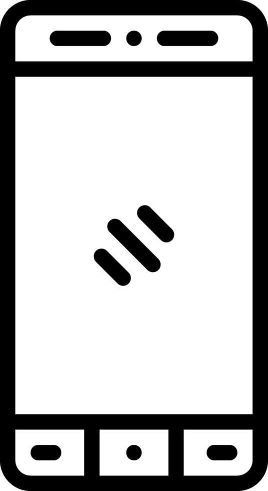 svart linje ikon för telefon vektor