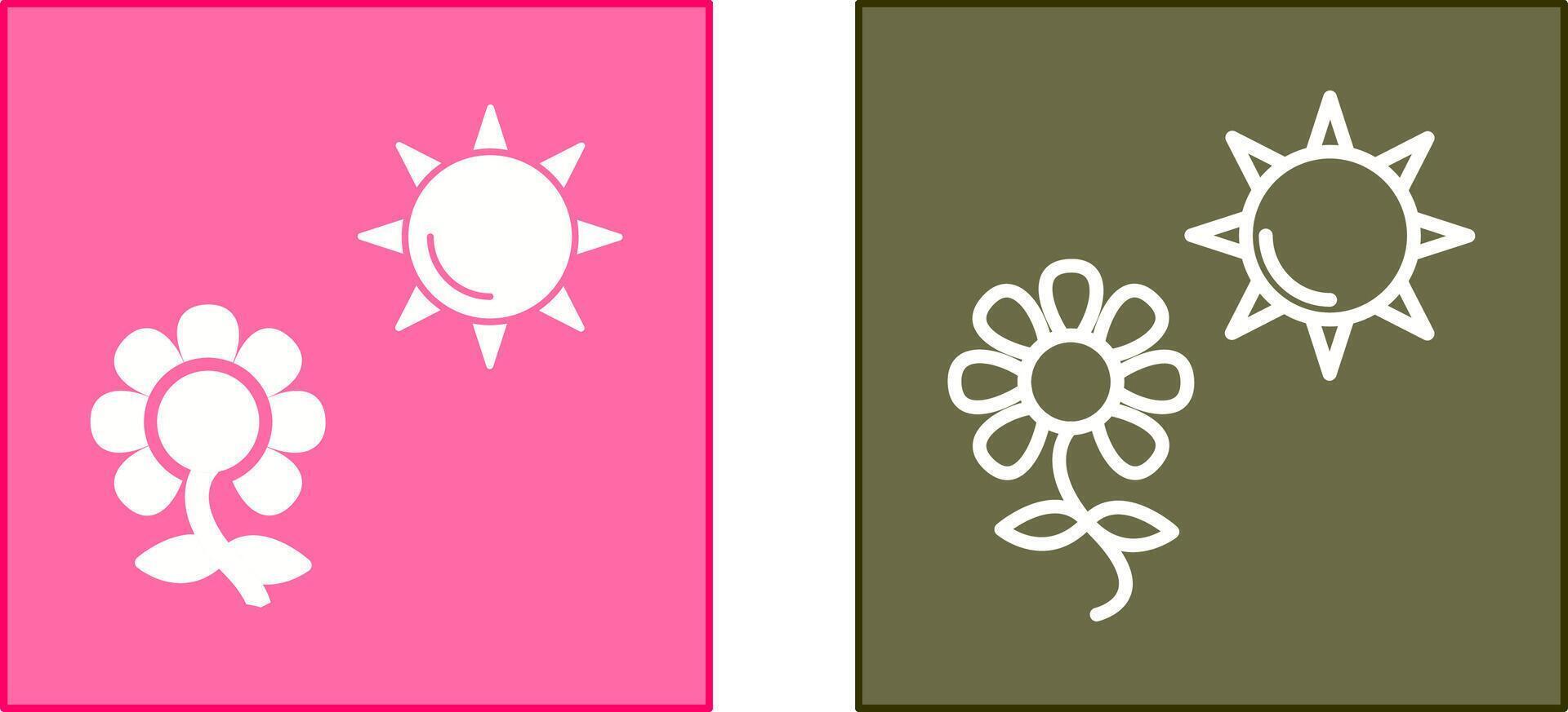 blomma i solljus ikon vektor