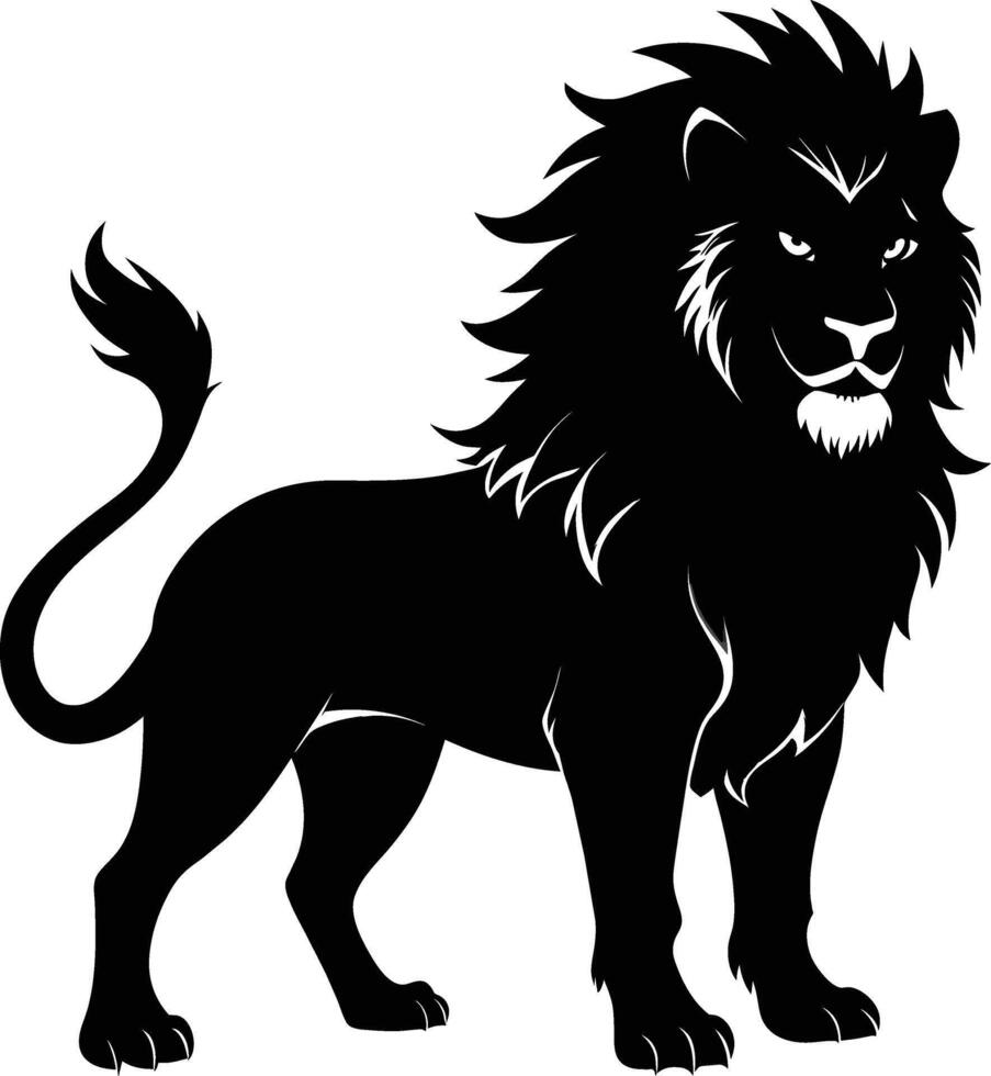 ein schwarz und Weiß Illustration von ein Löwe vektor