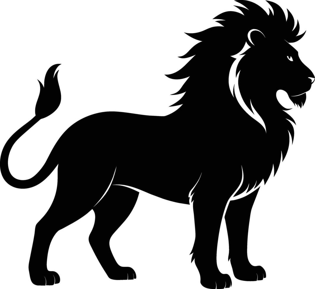 en svart och vit illustration av en lejon vektor