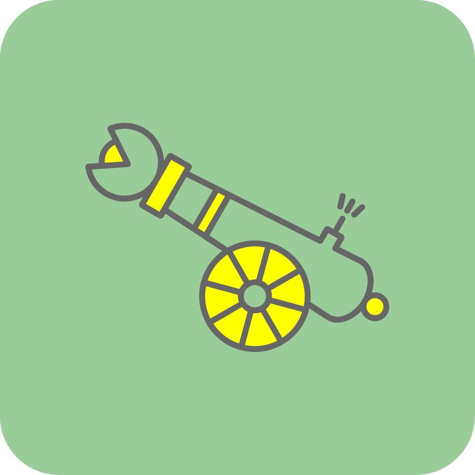 Mensch Kanonenkugel gefüllt Gelb Symbol vektor