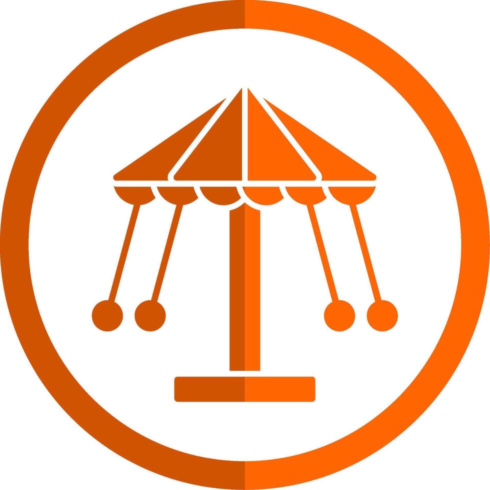Karussell Tasse Glyphe Orange Kreis Symbol vektor