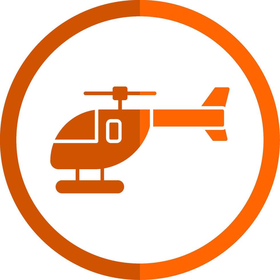 helikopter glyf orange cirkel ikon vektor