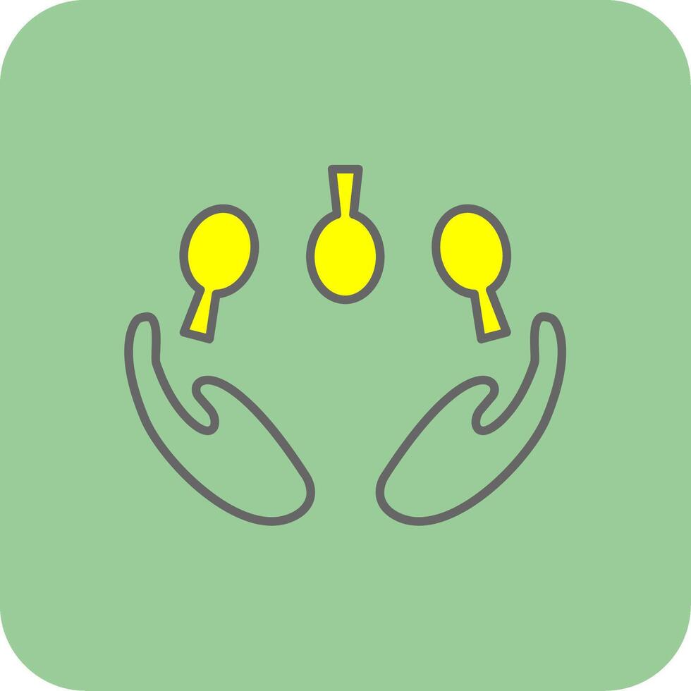 jonglering fylld gul ikon vektor