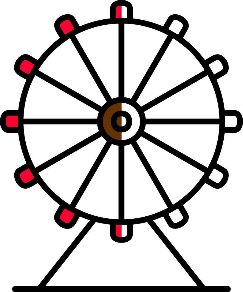 Ferris Rad gefüllt Hälfte Schnitt Symbol vektor
