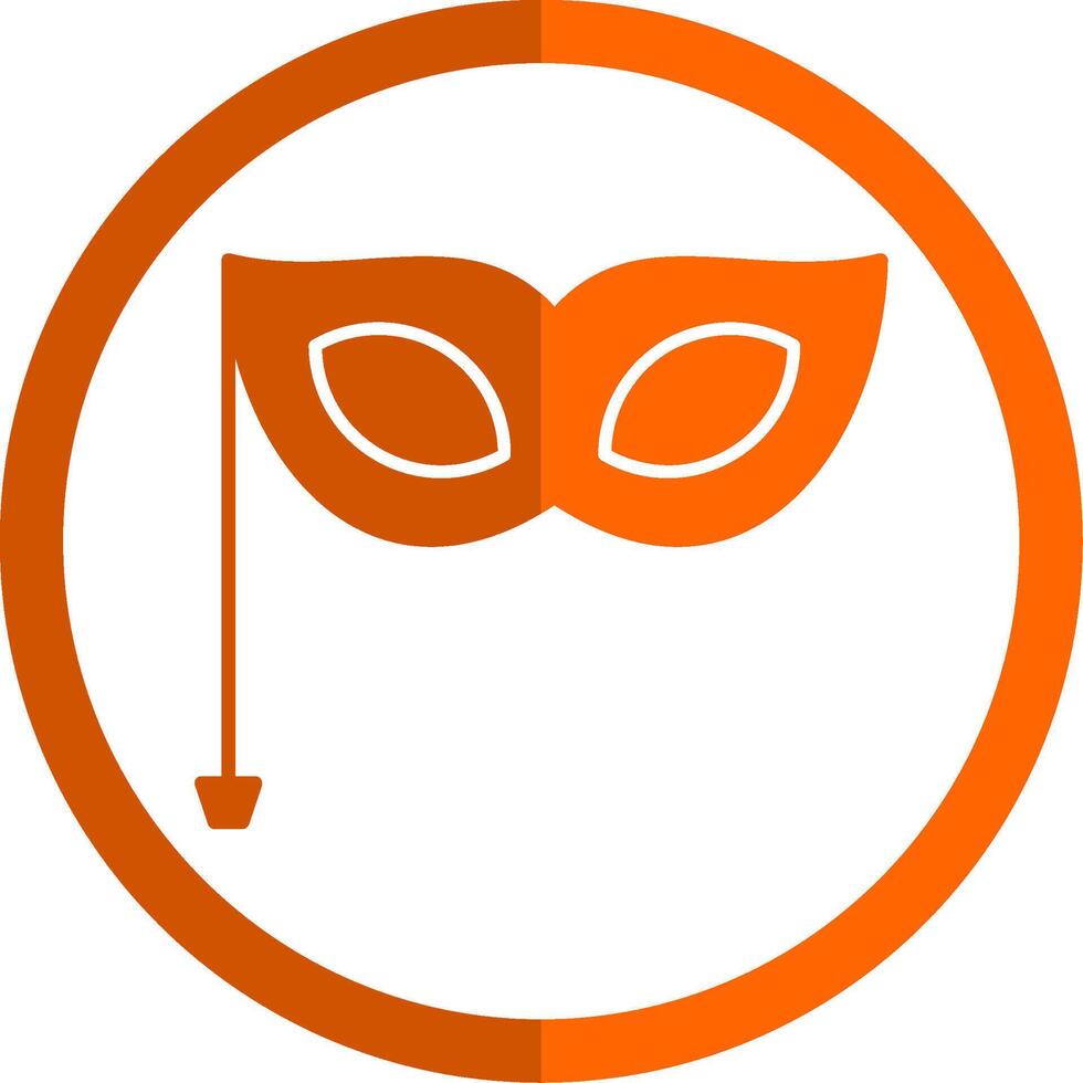 Karneval Maske Glyphe Orange Kreis Symbol vektor