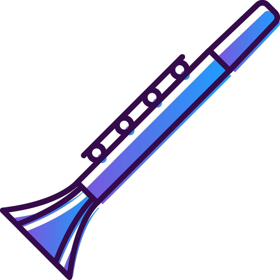 klarinett lutning fylld ikon vektor