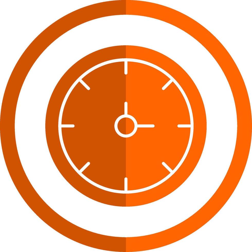klocka glyf orange cirkel ikon vektor