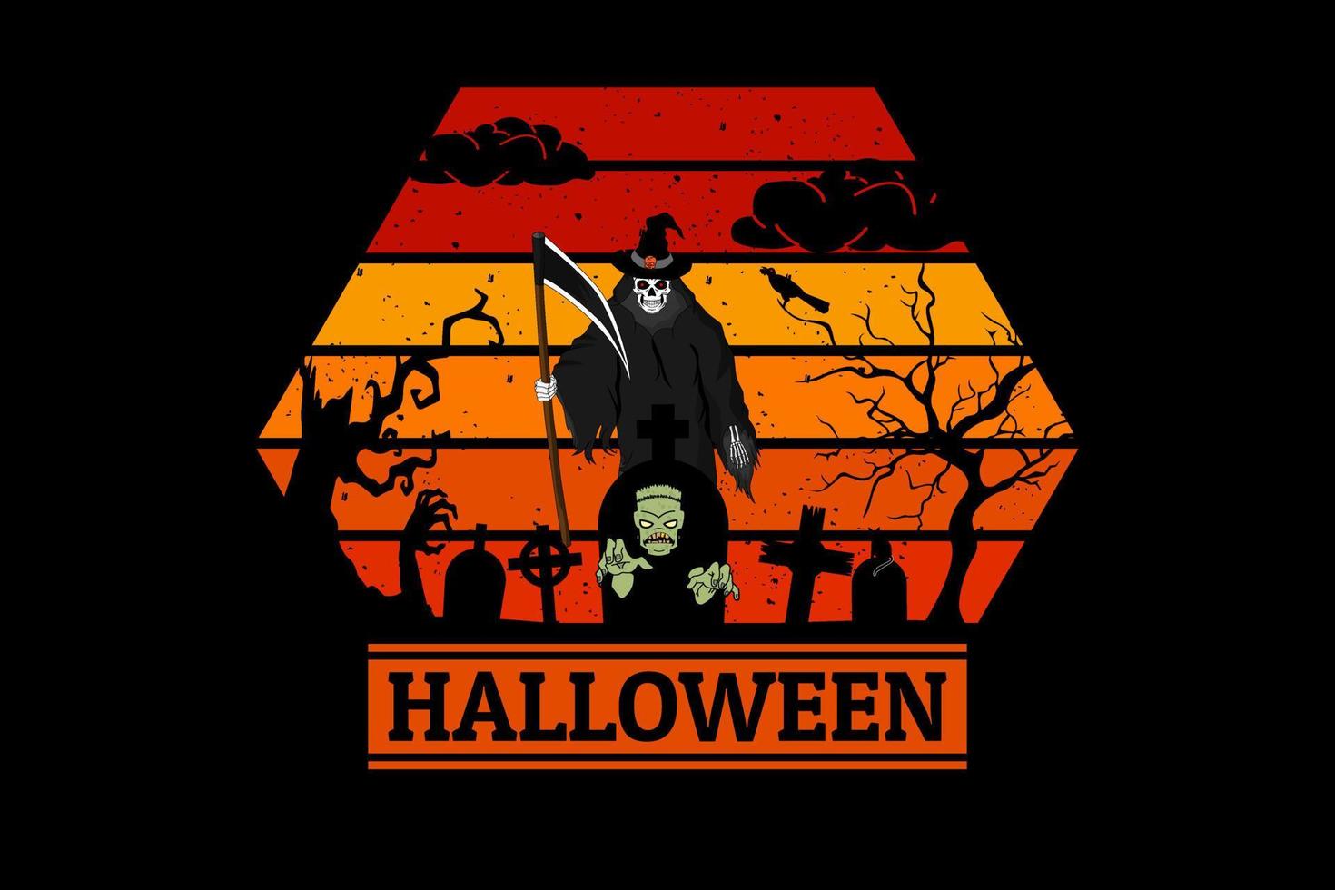 halloween design vintage retro vektor