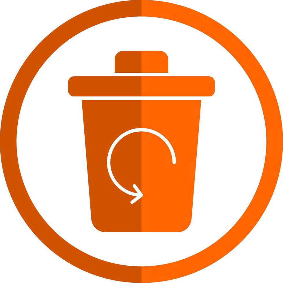 Müll Behälter Glyphe Orange Kreis Symbol vektor