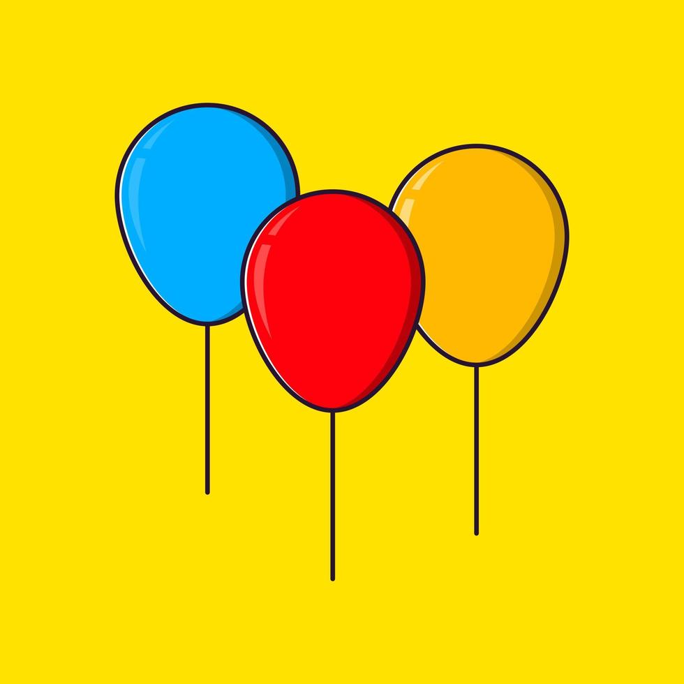 Ballon-Cartoon-Stil-Ikonenillustration vektor
