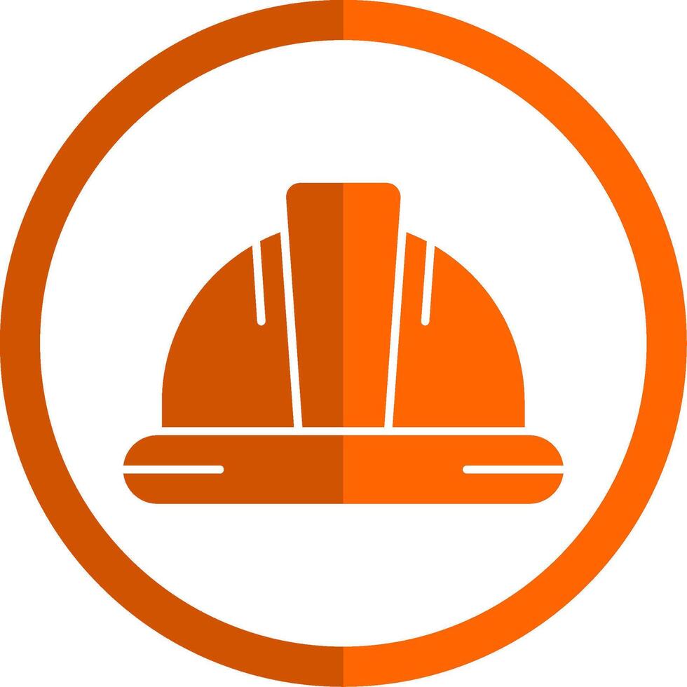 Helm Glyphe Orange Kreis Symbol vektor