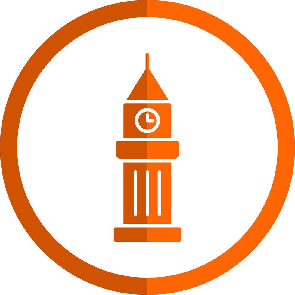 Turm Glyphe Orange Kreis Symbol vektor