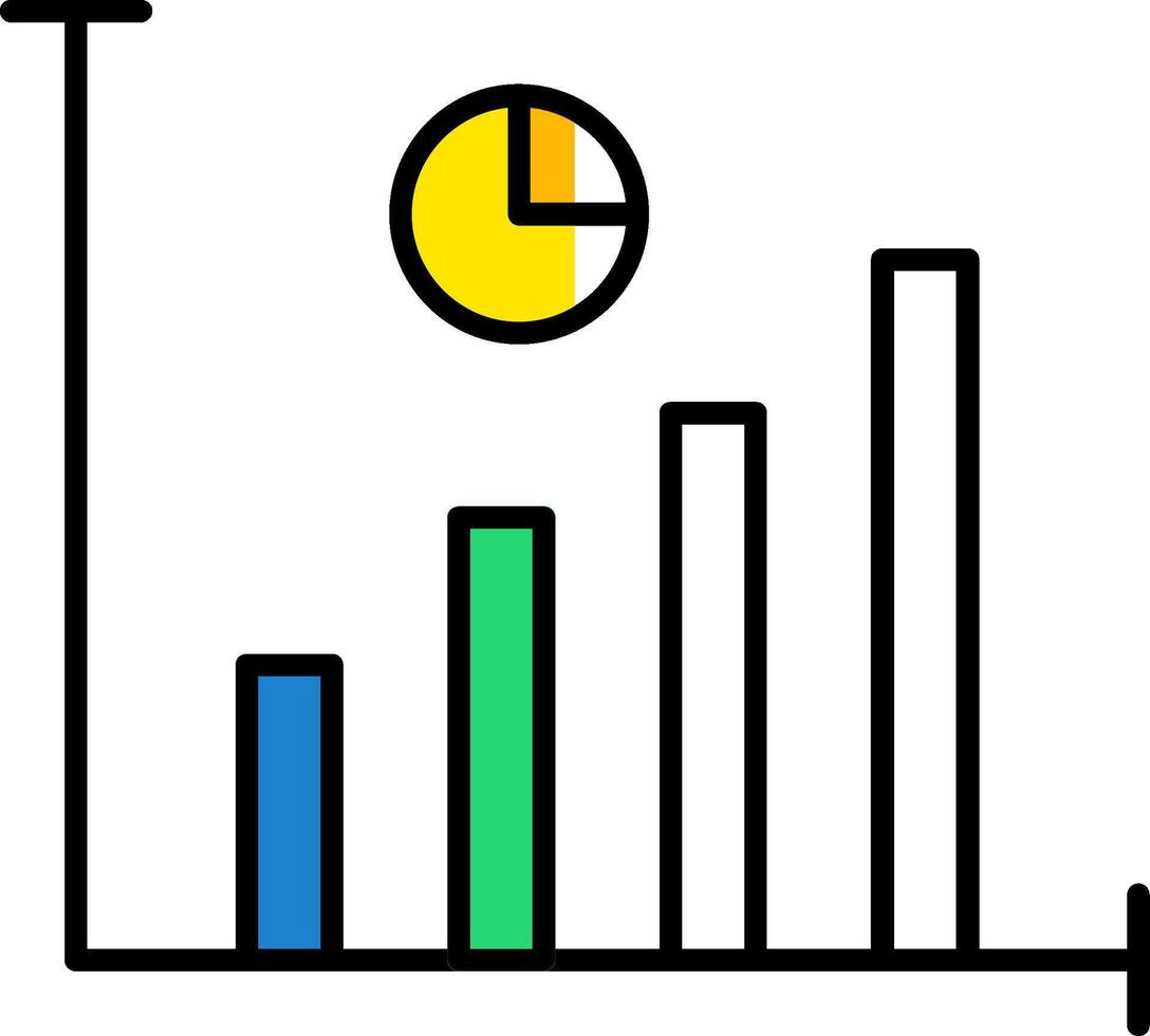 Statistiken gefüllt Hälfte Schnitt Symbol vektor