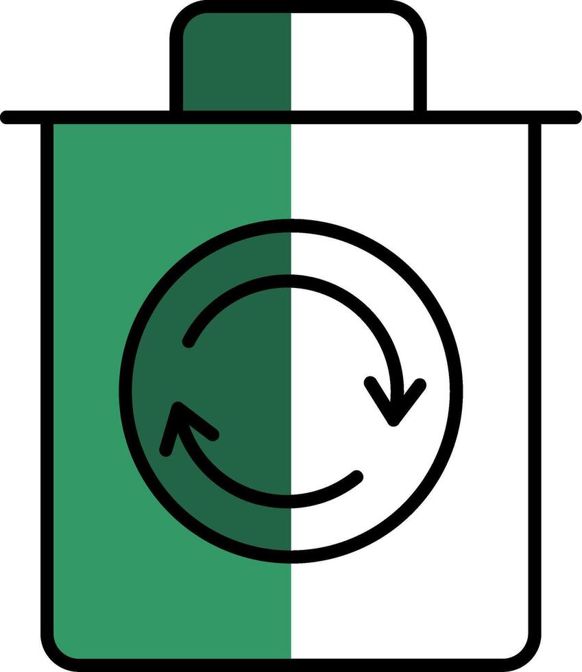 Müll gefüllt Hälfte Schnitt Symbol vektor