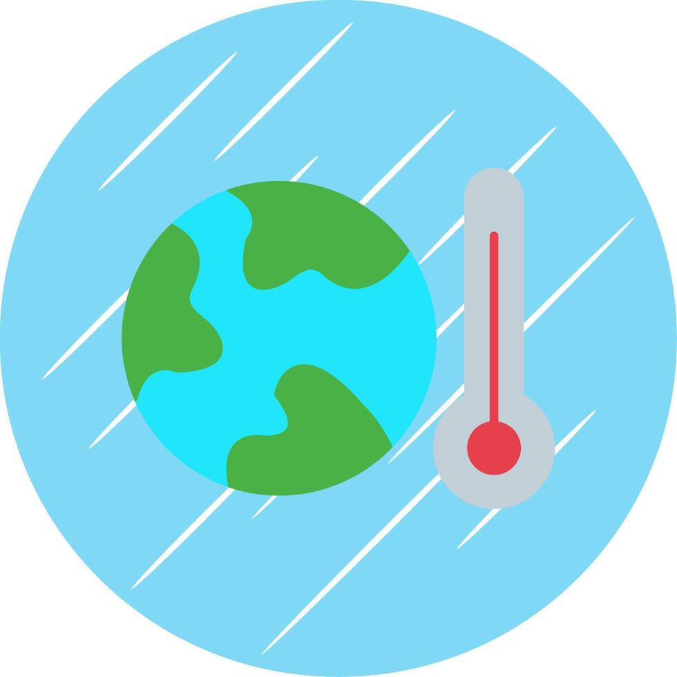 global uppvärmningen platt blå cirkel ikon vektor
