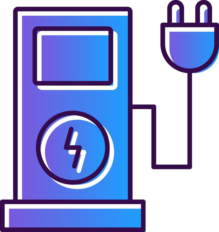 elektrisch aufladen Gradient gefüllt Symbol vektor