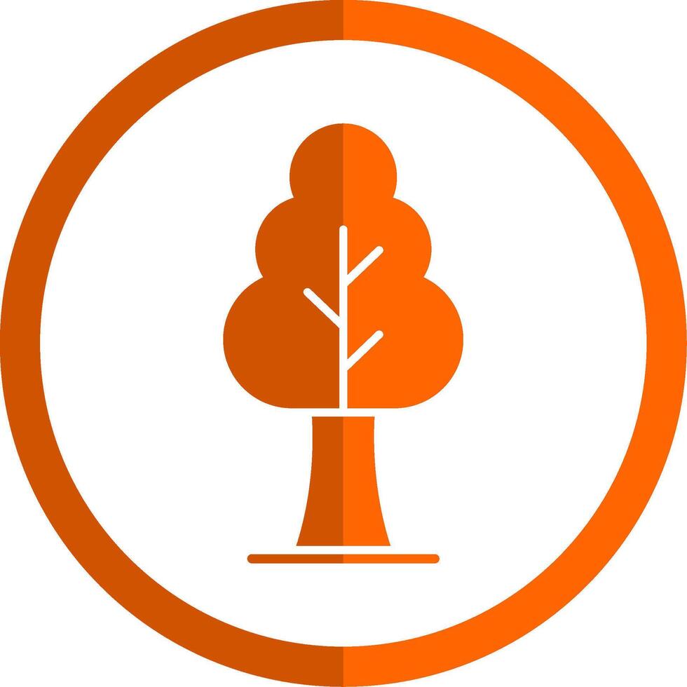 träd glyf orange cirkel ikon vektor