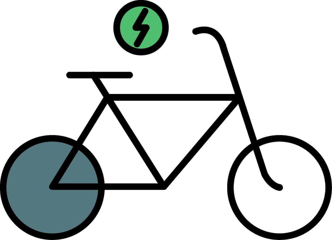 elektrisk cykel fylld halv skära ikon vektor