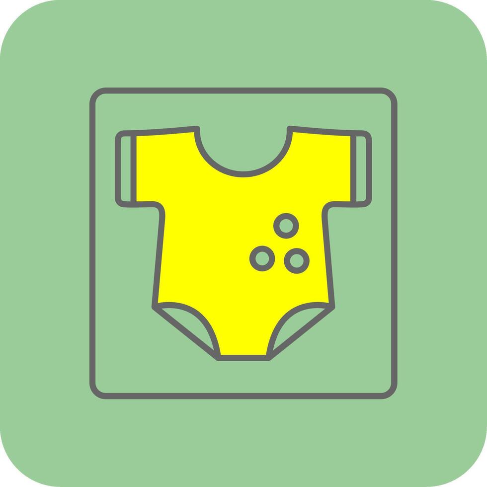 bebis kläder fylld gul ikon vektor