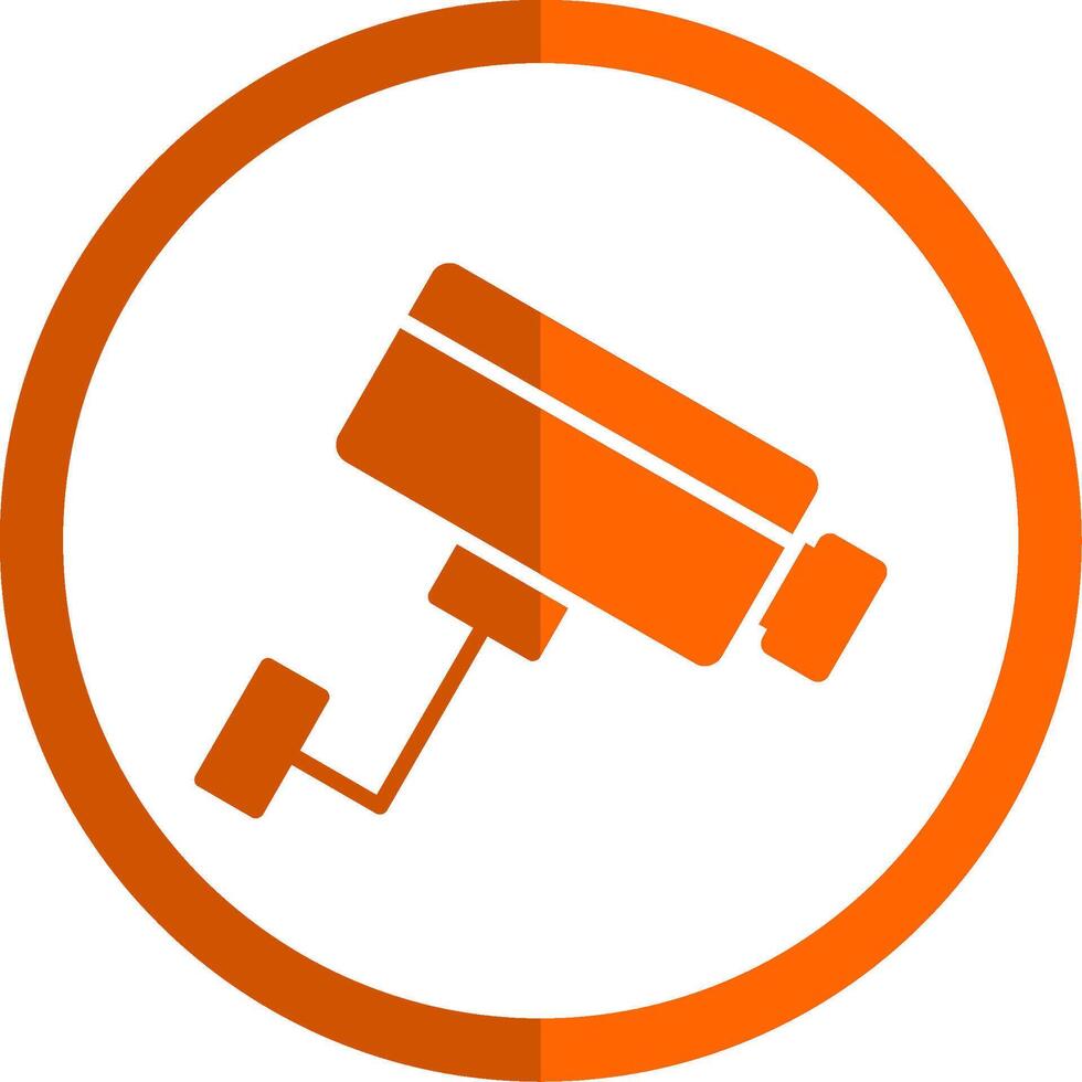 cctv Glyphe Orange Kreis Symbol vektor