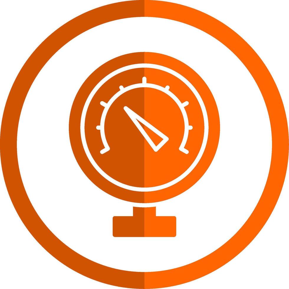 tryck meter glyf orange cirkel ikon vektor