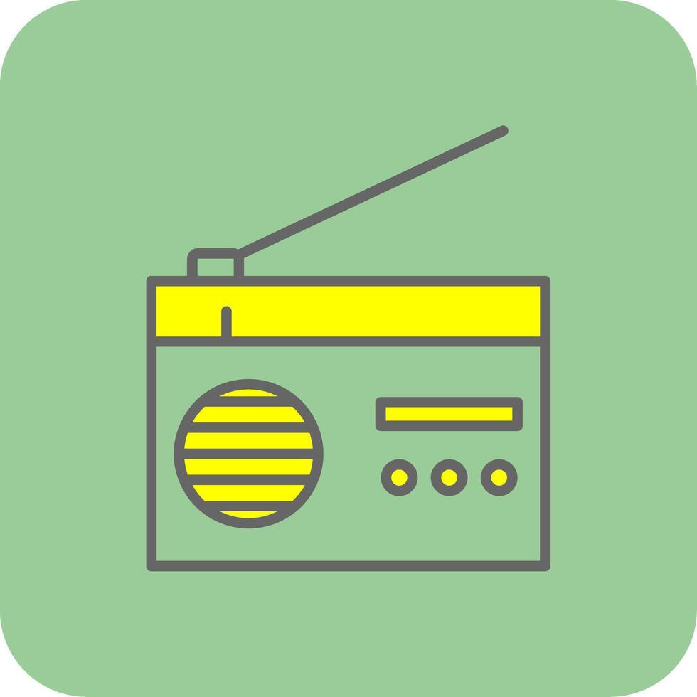 Radio gefüllt Gelb Symbol vektor