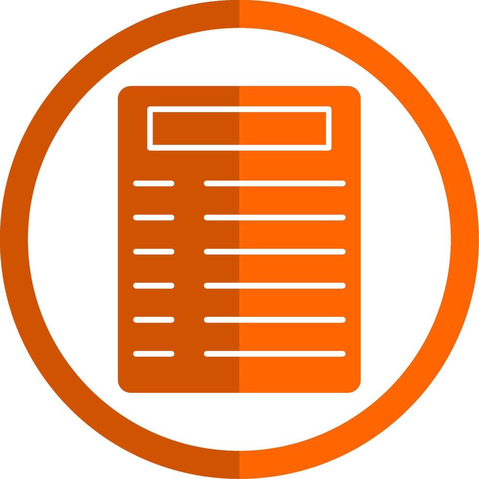 pergament glyf orange cirkel ikon vektor
