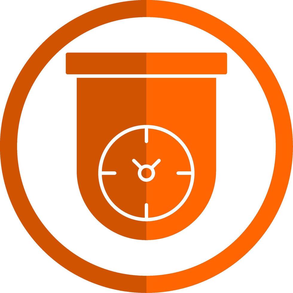 kök timer glyf orange cirkel ikon vektor