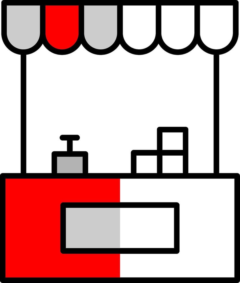 Stand gefüllt Hälfte Schnitt Symbol vektor