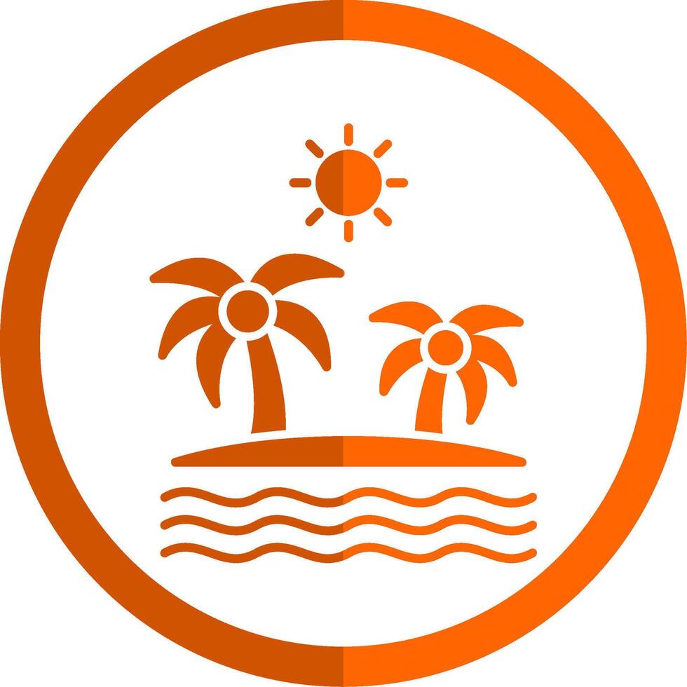 Insel Glyphe Orange Kreis Symbol vektor