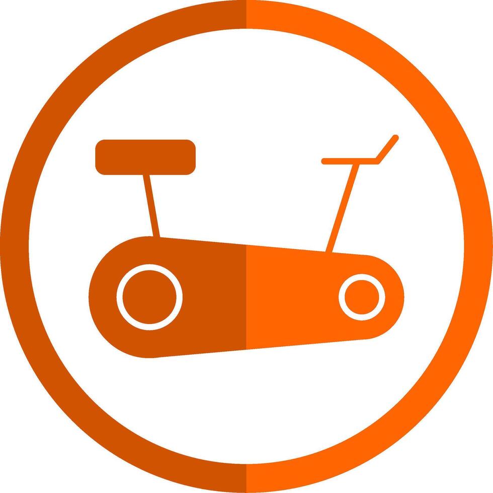 stationär Fahrrad Glyphe Orange Kreis Symbol vektor