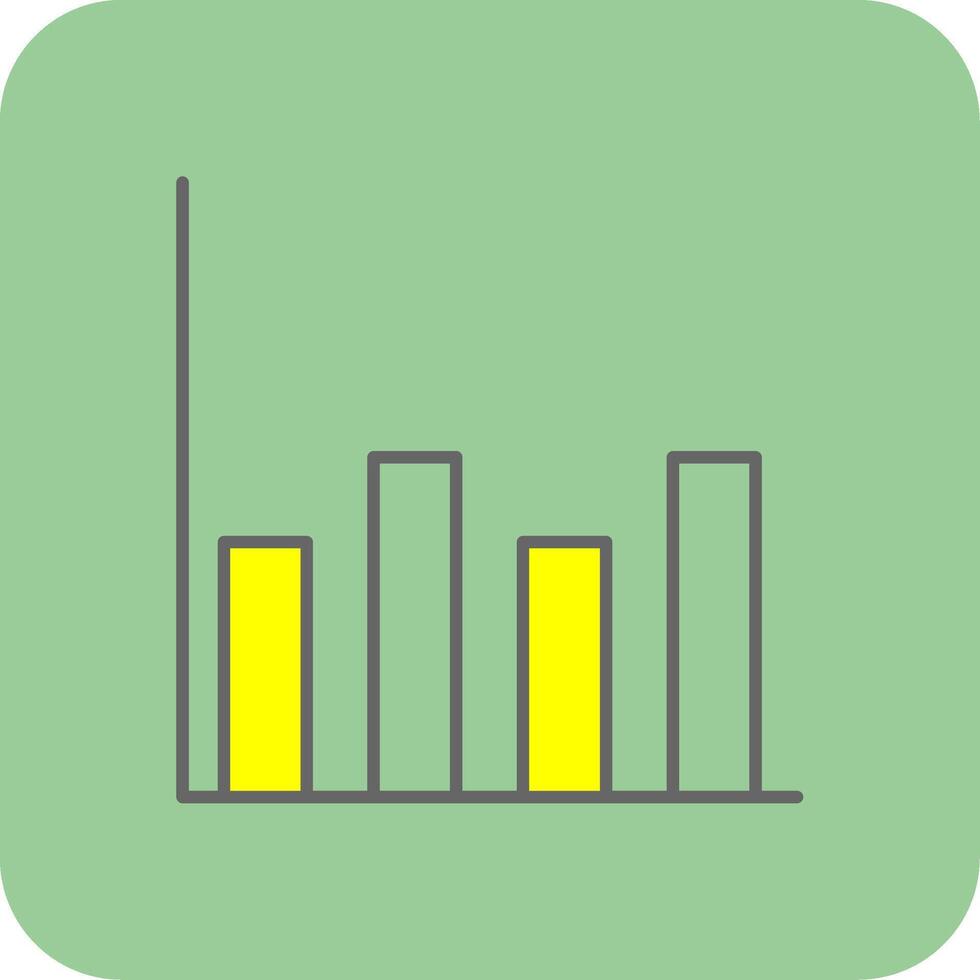 Diagramm gefüllt Gelb Symbol vektor