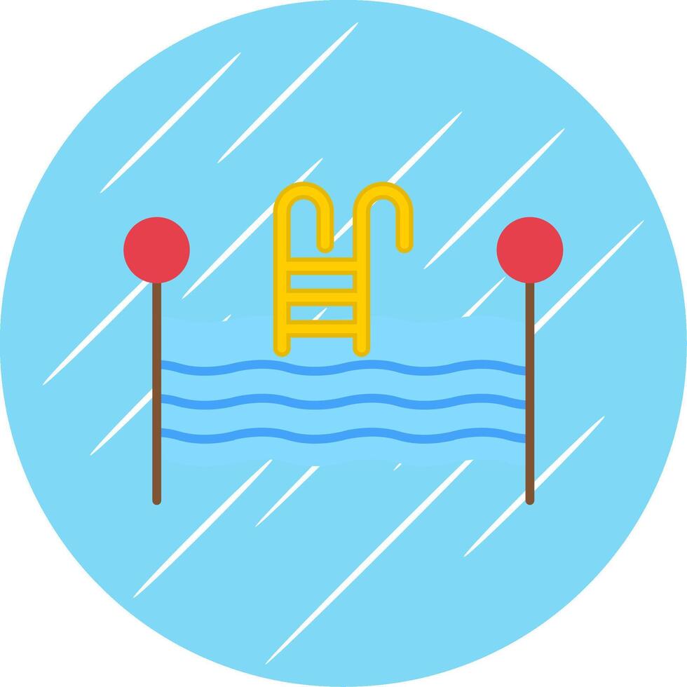 Schwimmen Schwimmbad eben Blau Kreis Symbol vektor