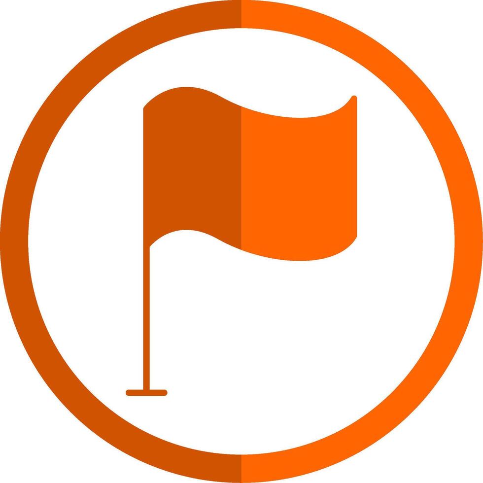 lopp flagga glyf orange cirkel ikon vektor