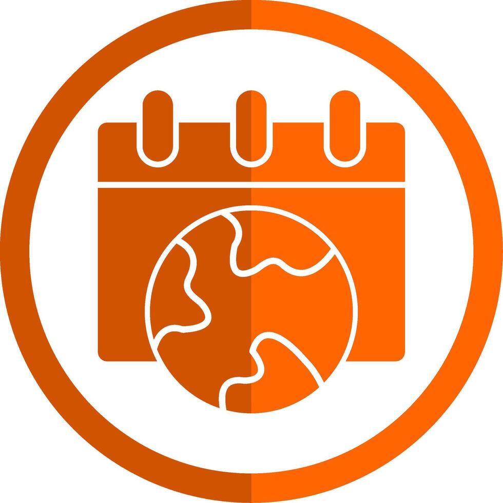 Öko Kalender Glyphe Orange Kreis Symbol vektor
