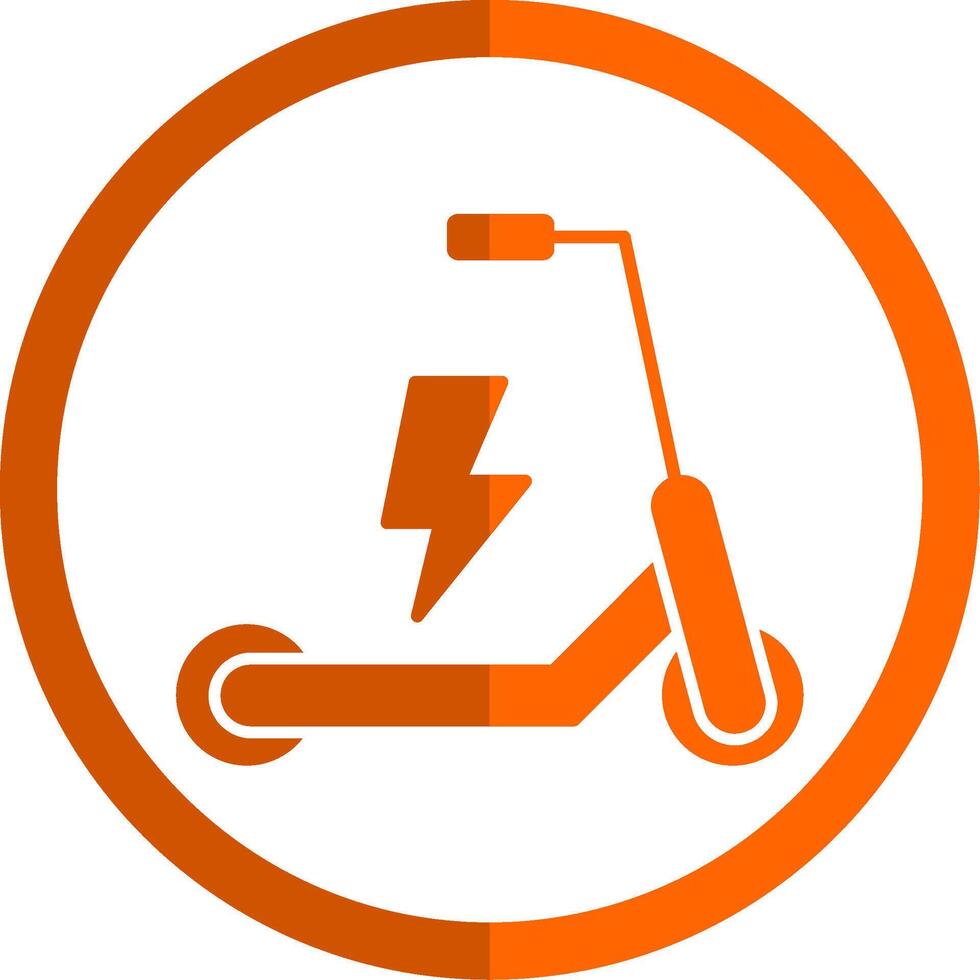 elektrisch Roller Glyphe Orange Kreis Symbol vektor