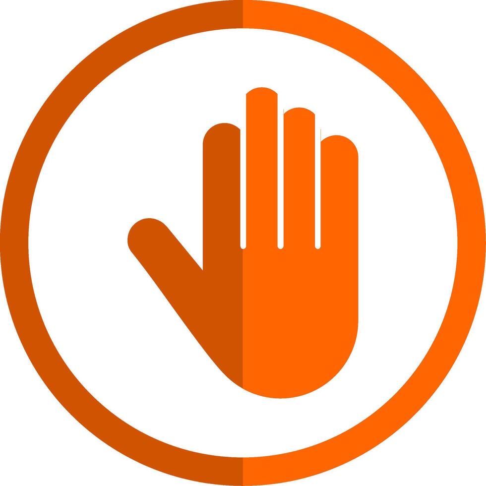 hand glyf orange cirkel ikon vektor