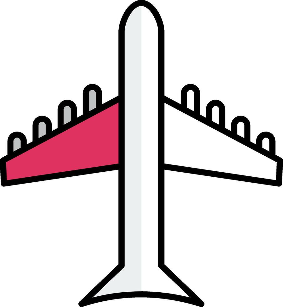 Flugzeug gefüllt Hälfte Schnitt Symbol vektor