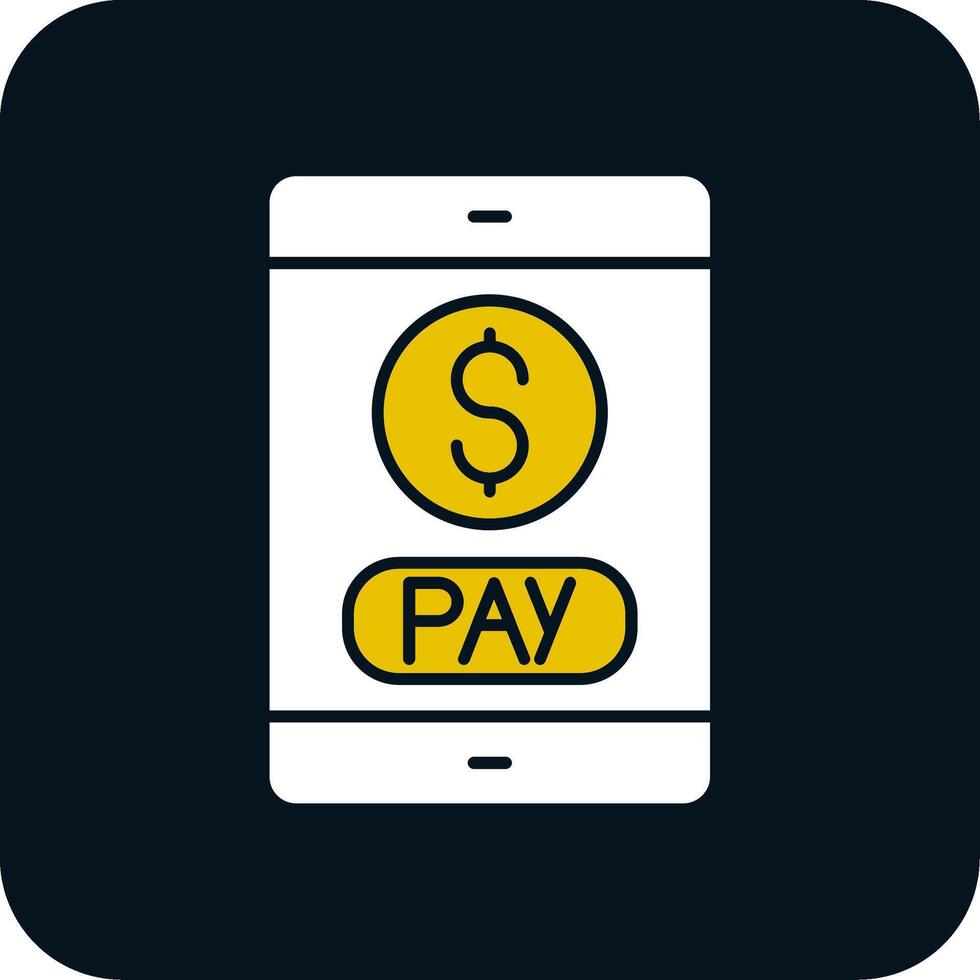 mobil betalning glyf tvåfärgad ikon vektor