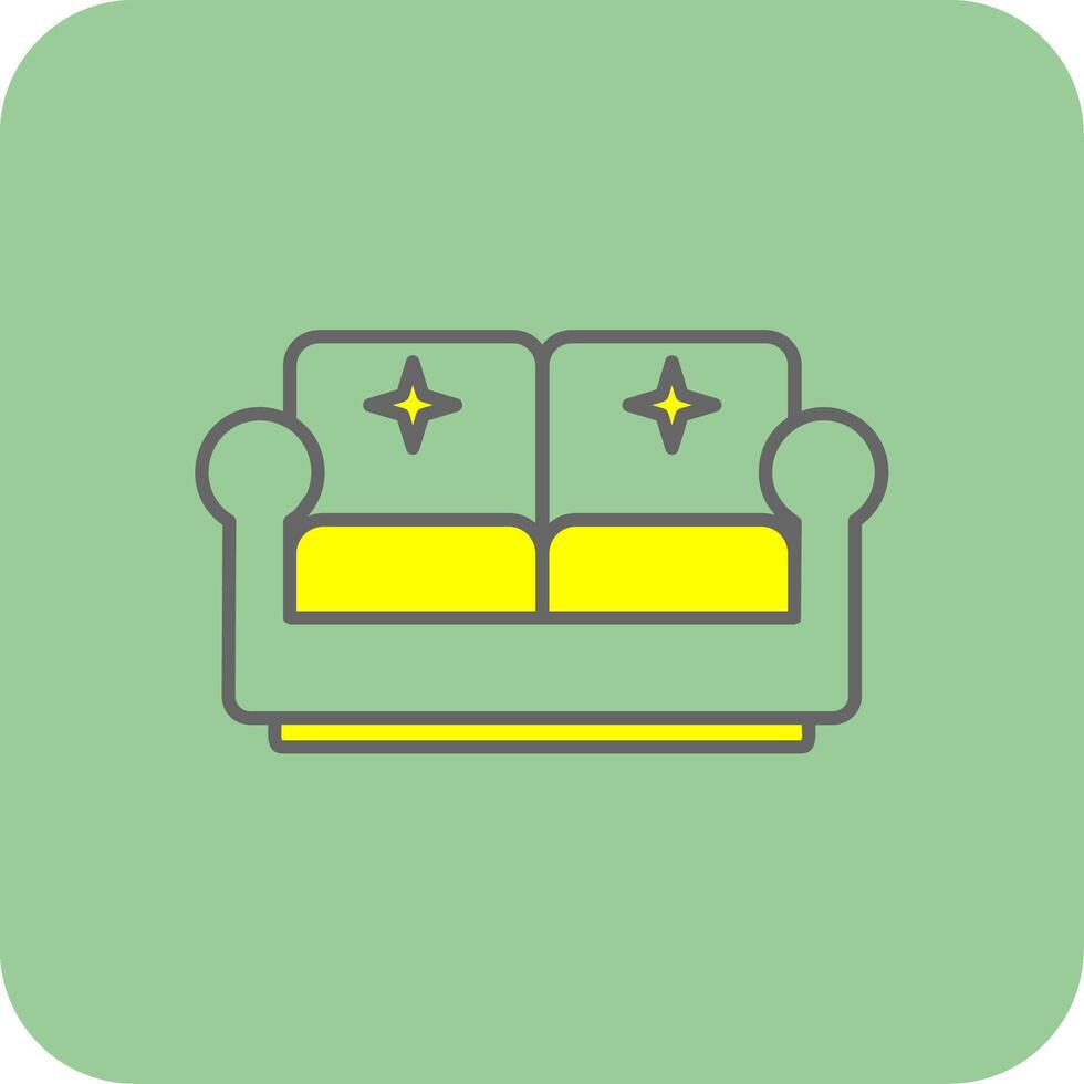 soffa fylld gul ikon vektor