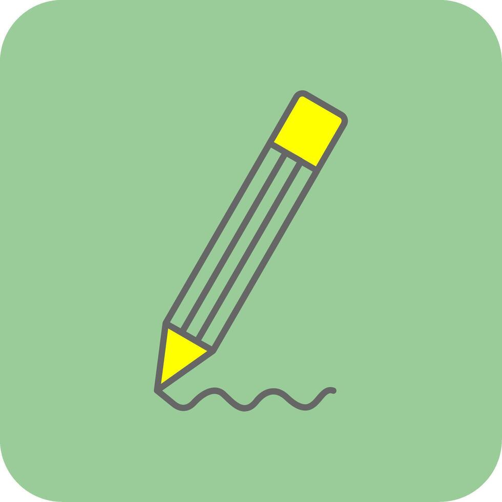 Bleistift gefüllt Gelb Symbol vektor