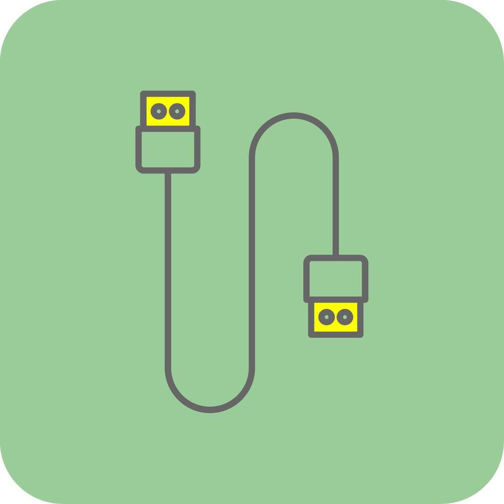 Kabel gefüllt Gelb Symbol vektor