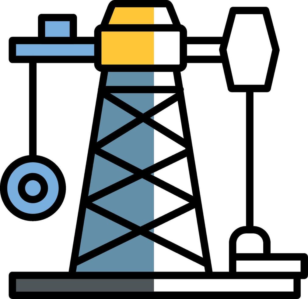 Öl Bergbau gefüllt Hälfte Schnitt Symbol vektor