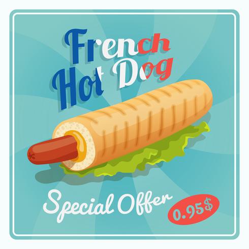 Fransk Hot Dog Poster vektor