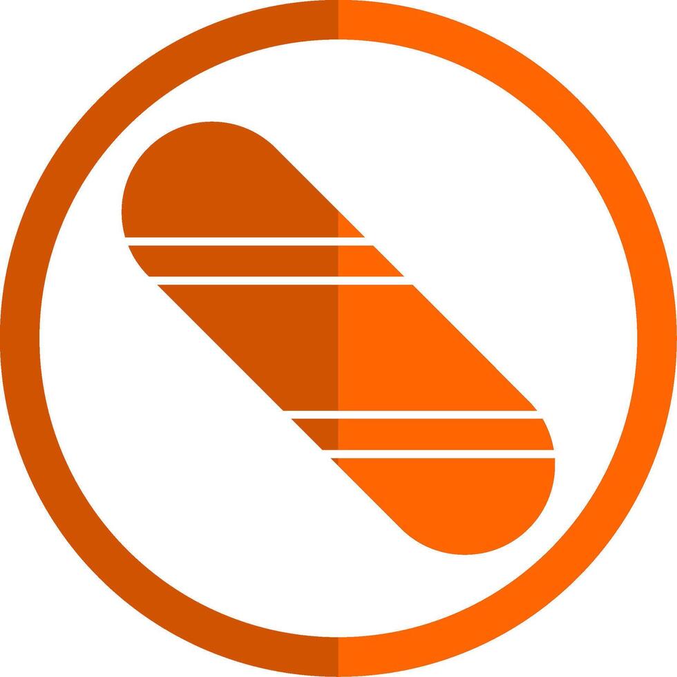 snowboard glyf orange cirkel ikon vektor