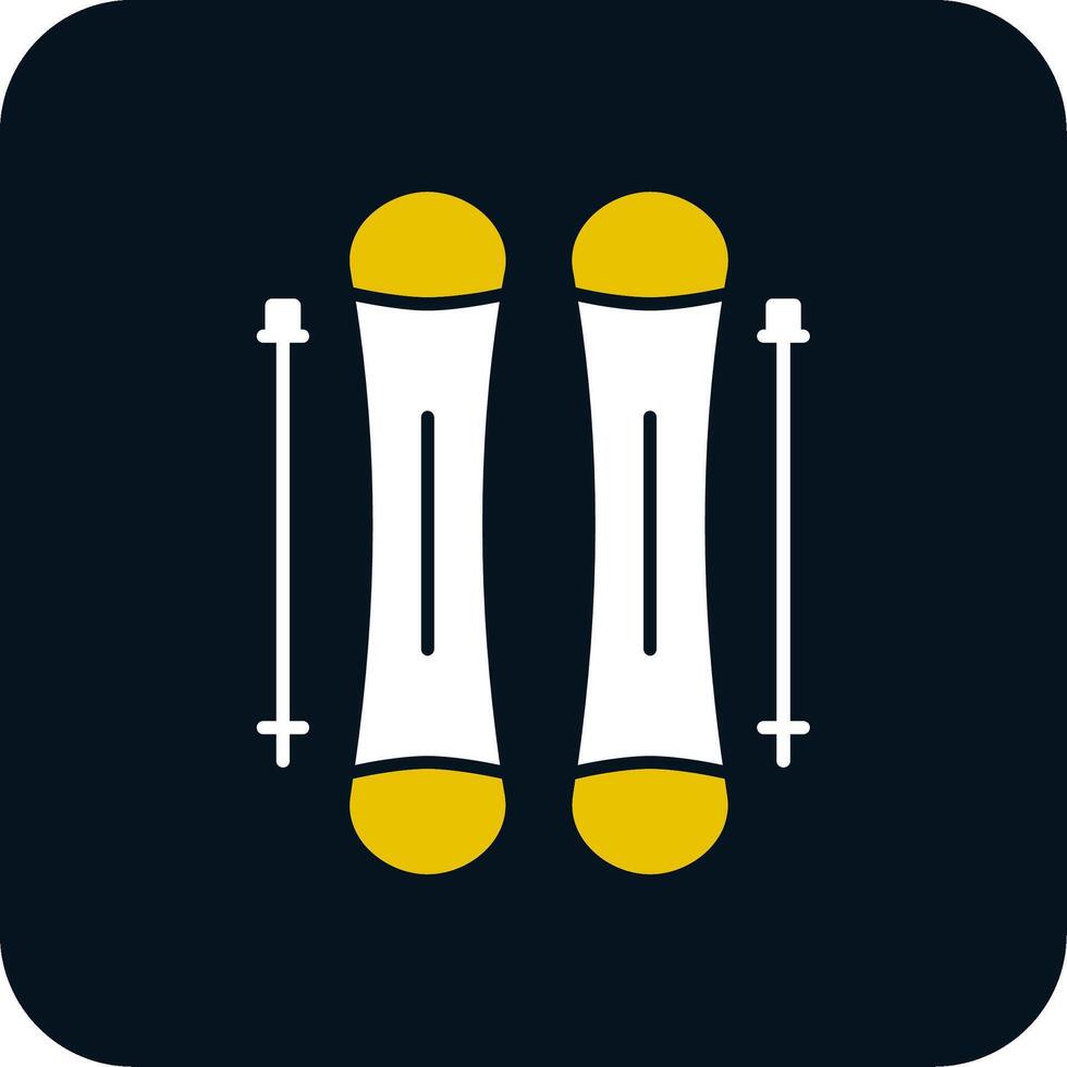 skidåkning glyf två färgikonen vektor