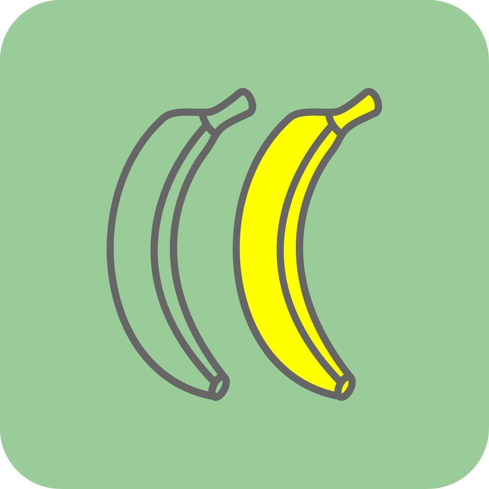 Bananen gefüllt Gelb Symbol vektor