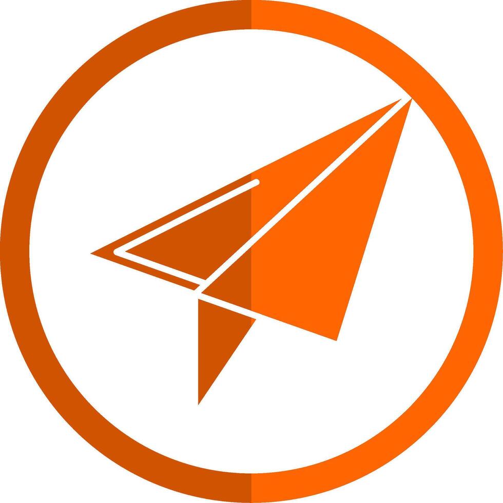 Papier Flugzeug Glyphe Orange Kreis Symbol vektor